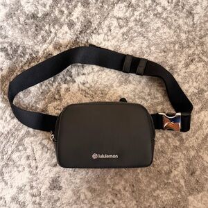 NWOT lululemon athletica leather Black Belt Bag